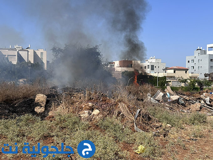 حريق في وادي قانا في جلجولية 